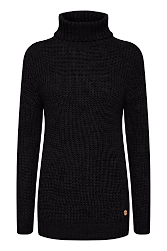 OXMO OXNanna Strickpullover Damen Grobstrickpullover Pullover mit Rollkragen Regular Fit, Größe:M, Farbe:Black (194007) von OXMO