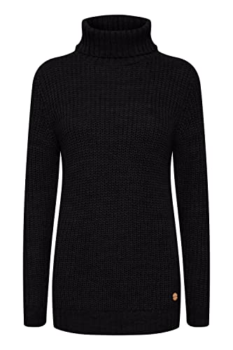 OXMO OXNanna Strickpullover Damen Grobstrickpullover Pullover mit Rollkragen Regular Fit, Größe:S, Farbe:Black (194007) von OXMO