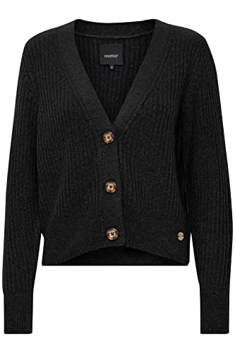 OXMO OXNorene - 21800133ME Damen Strickjacke Cardigan Fein-Strick, Größe:L, Farbe:Black (200451) von OXMO