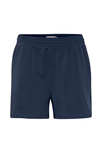 OXMO OXODINE Damen Shorts Kurze Hose mit elastischem Bund Jersey Baumwolle mit Stretch Regular-Fit, Größe:2XL, Farbe:Indigo Blue (201042) von OXMO