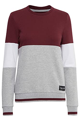 OXMO OXOmaya Damen Sweatshirt Pullover Sweater mit Rundhalsausschnitt, Größe:XL, Farbe:Wine Red (191526) von OXMO