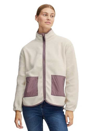 OXMO OXPIPER Fleecejacke Damen Sweatjacke Jacke mit Teddyfutter, Größe:XL, Farbe:Birch (130905) von OXMO