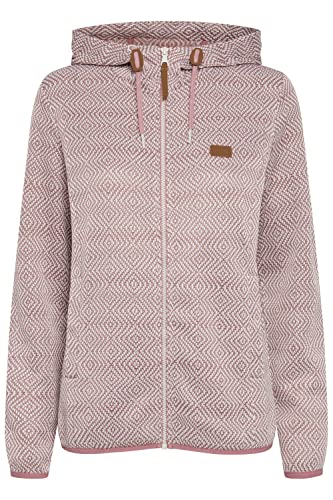 OXMO OXPebbles Damen Fleecejacke Sweatjacke Jacke mit Kapuze, Größe:L, Farbe:Ash Rose (171514) von OXMO