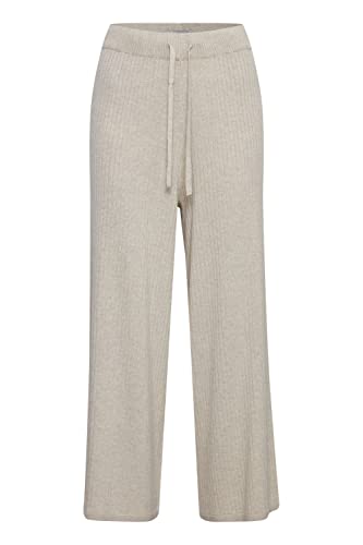 OXMO OXRie Damen Hose Stoffhose Culotte Cropped Regular Fit, Größe:S, Farbe:Oyster Grey Melange (200689) von OXMO
