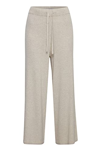 OXMO OXRie Damen Hose Stoffhose Culotte Cropped Regular Fit, Größe:XL, Farbe:Oyster Grey Melange (200689) von OXMO