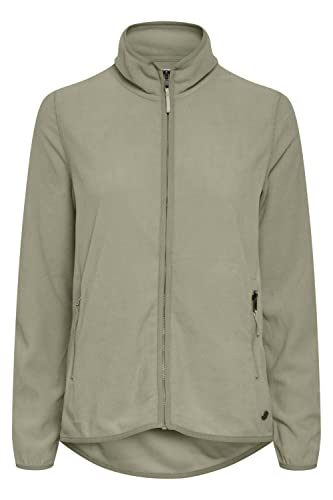 OXMO OXRikka Damen Fleecejacke Sweatjacke Jacke mit Stehkragen Regular Fit, Größe:S, Farbe:Seagrass (166008) von OXMO