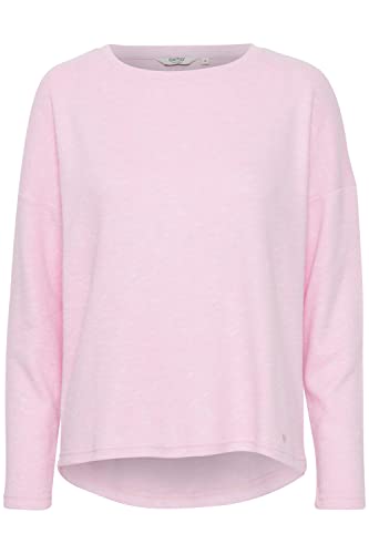 OXMO OXSanne Damen Sweatshirt Pullover Sweater Rundhals O-Neck überschnittene Ärmel meliert mit Stretch, Größe:L, Farbe:Pink Sachet Melange (1427101) von OXMO