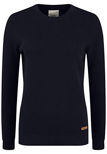 OXMO OXSarah Damen Strickpullover Feinstrick Pullover mit Rundhals-Ausschnitt Rippbündchen 100% Baumwolle Regular fit, Größe:M, Farbe:Insignia B (791991) von OXMO