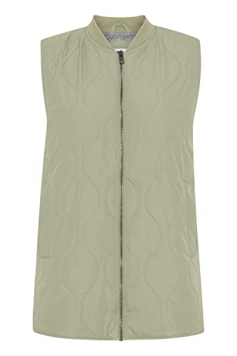 OXMO OXSvala Damen Weste Steppweste Outdoor Weste leicht gefüttert mit Blousonkragen, Größe:L, Farbe:Seagrass (166008) von OXMO