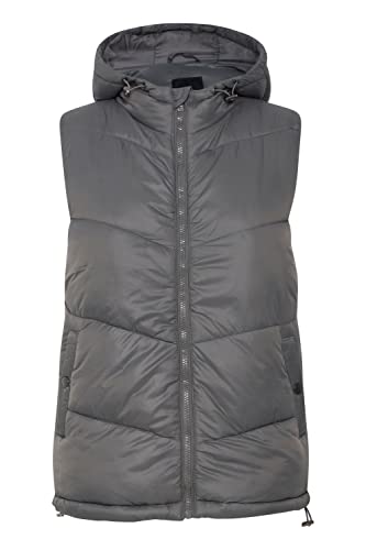 OXMO OXTabita Damen Weste Steppweste Outdoor Weste mit hochabschließendem Kragen gefüttert, Größe:M, Farbe:Pewter (185203) von OXMO