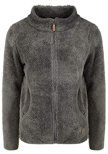 OXMO OXTelsa Damen Fleecejacke Sweatjacke Jacke mit Stehkragen Eingrifftaschen Reißverschluss Regular fit, Größe:XL, Farbe:Castlerock (799486) von OXMO