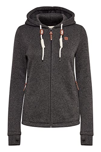 OXMO OXThory Damen Übergangsjacke Sweatjacke Jacke mit Kapuze, Größe:L, Farbe:True Black (194008) von OXMO