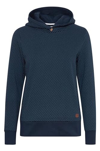 OXMO OXVera Damen Kapuzenpullover Hoodie Pullover mit Kapuze Eingrifftaschen Rippbündchen Baumwollmischung Regular fit, Größe:XS, Farbe:Total Eclipse (194010) von OXMO
