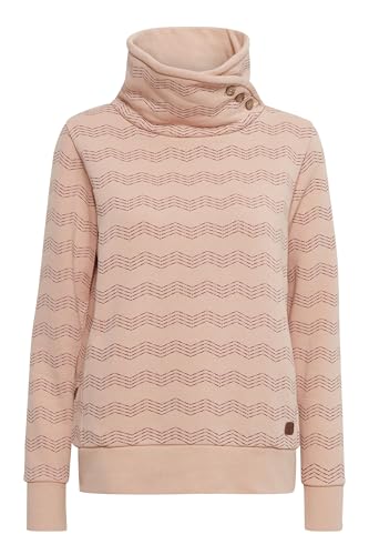 OXMO OXVernita Damen Pullover Sweater Sweatshirt mit Tubeneck Rippbünchen Baumwollmischung Regular fit, Größe:XS, Farbe:Mahogany Rose (151511) von OXMO