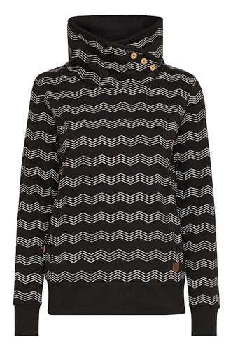 OXMO OXVernita Damen Pullover Sweater Sweatshirt mit Tubeneck Rippbünchen Baumwollmischung Regular fit, Größe:XXL, Farbe:True Black (194008) von OXMO