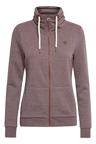 OXMO OXVicky Sweat Zip-Jacke Damen Sweatjacke Hoodie mit Tubekragen, Größe:XS, Farbe:SPARROW M (7957101) von OXMO