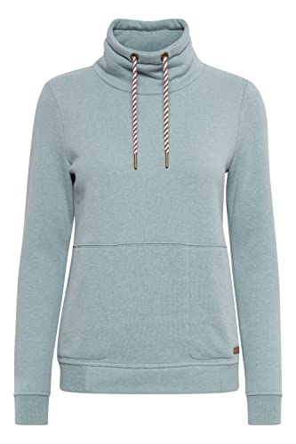 OXMO OXVimpa Damen Sweatshirt Pullover Sweater mit Tube-Kragen, Größe:S, Farbe:Goblin Blue Melange (1840111) von OXMO