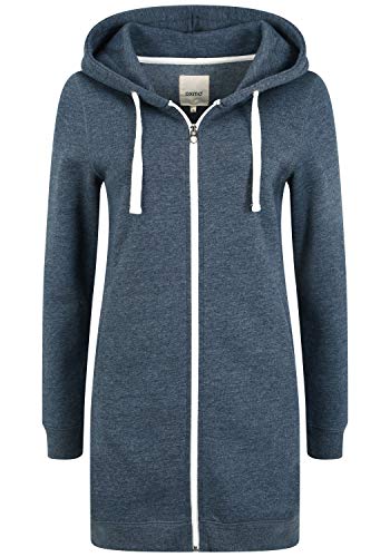 OXMO Olinda Long Damen Sweatjacke Kapuzenjacke Hoodie mit Kapuze, Größe:M, Farbe:INS Blue M (798991) von OXMO