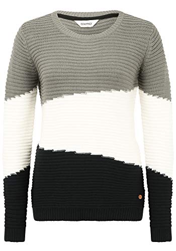 OXMO Olma Damen Strickpullover Grobstrick Pullover, Größe:L, Farbe:Pewter (185203) von OXMO