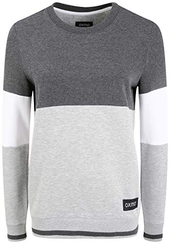 OXMO Omaya Damen Sweatshirt Pullover Sweater mit Rundhalsausschnitt, Größe:S, Farbe:Dark Grey Melange (1940071) von OXMO