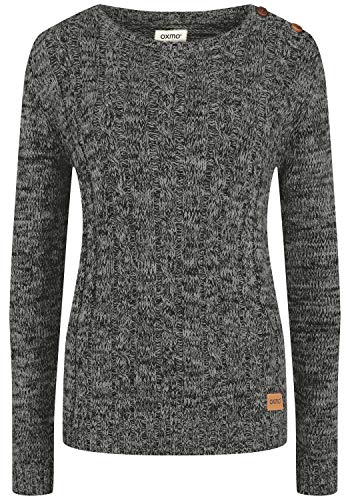 OXMO Phia Damen Strickpullover Grobstrick Pullover, Größe:L, Farbe:Black (799000) von OXMO