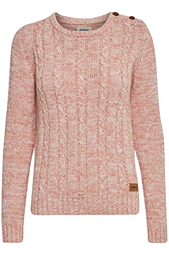 OXMO Phia Damen Strickpullover Grobstrick Pullover mit Rundhals, Größe:M, Farbe:Powder Rose (795178) von OXMO