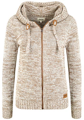 OXMO Philadelphia Damen Strickpullover Grobstrick Pullover Mit Kapuze, Größe:L, Farbe:Dune (795409) von OXMO