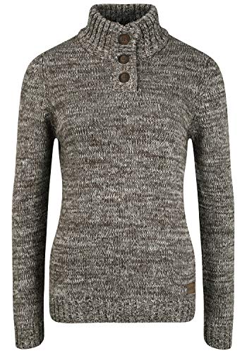 OXMO Philicita Damen Strickpullover Troyer Grobstrick Pullover, Größe:L, Farbe:Dark Grey (792890) von OXMO