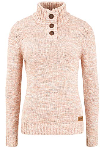 OXMO OXPhilicita Damen Strickpullover Troyer Grobstrick Pullover 100% Baumwolle Regular fit, Größe:2XL, Farbe:Cameo BROW (7951783) von OXMO