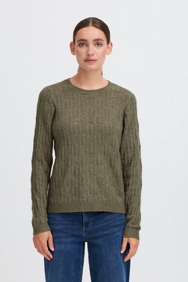 OXMO Rundhalspullover OXFSINVA Modischer Strickpullover mit süßem Muster von OXMO