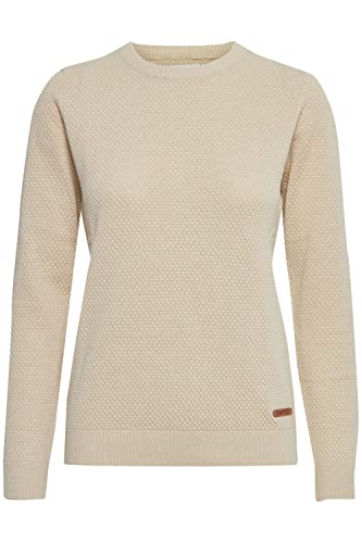 OXMO Sarah Damen Strickpullover Feinstrick Pullover mit Rundhals-Ausschnitt, Größe:L, Farbe:Oyster Gray (141107) von OXMO