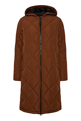OXMO OXStanca Damen Steppmantel Wintermantel Winterjacke gefüttert mit Kapuze Eingrifftaschen Regular fit, Größe:L, Farbe:Tortoise Shell (191241) von OXMO