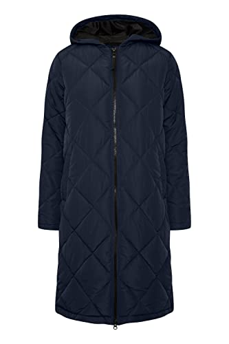 OXMO OXStanca Damen Steppmantel Wintermantel Winterjacke gefüttert mit Kapuze Eingrifftaschen Regular fit, Größe:L, Farbe:Total Eclipse (194010) von OXMO