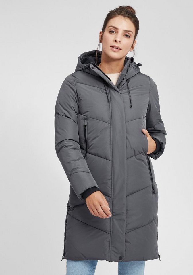 OXMO Steppmantel OXJuna Steppjacke Parka mit Kapuze und praktischen Taschen von OXMO