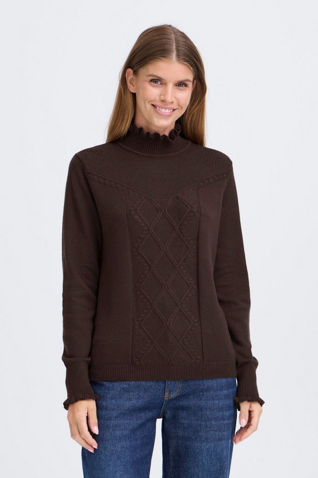 OXMO Strickpullover OXBMMNERA ONECK JUMPER Modischer Feinstrick-Pullover mit dekorativen Wellensäumen von OXMO