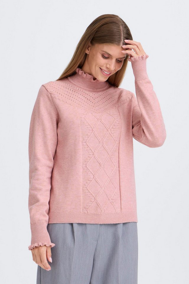 OXMO Strickpullover OXBMMNERA ONECK JUMPER Modischer Feinstrick-Pullover mit dekorativen Wellensäumen von OXMO