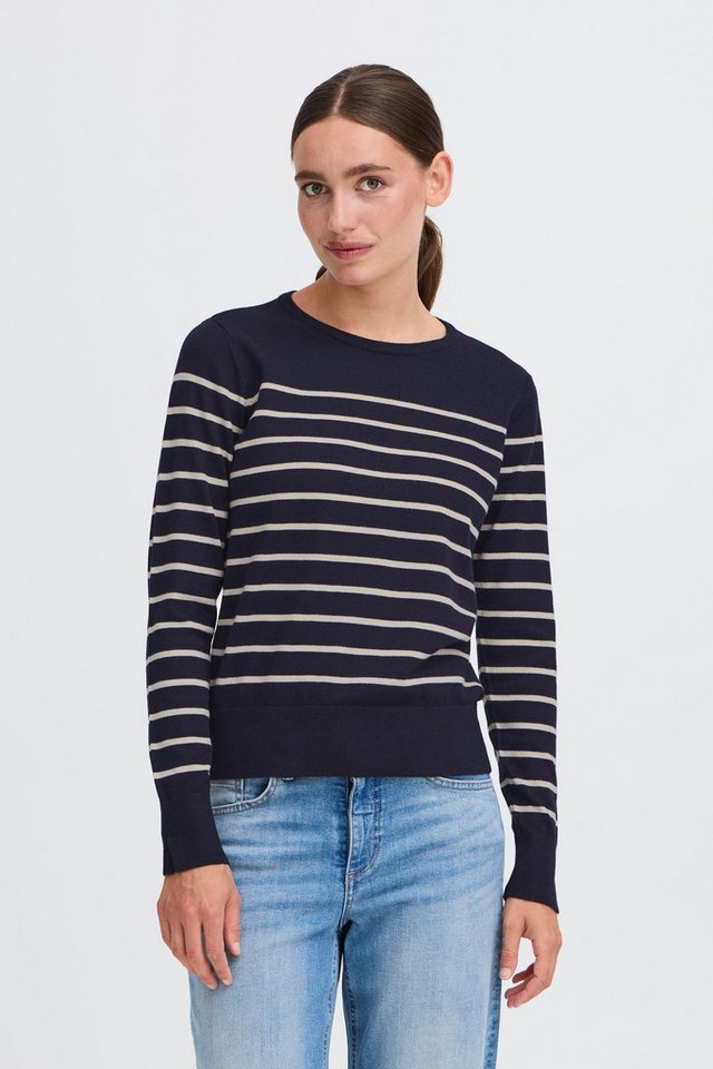 OXMO Strickpullover OXFKEANA Modischer Feinstrickpullover mit Streifen von OXMO