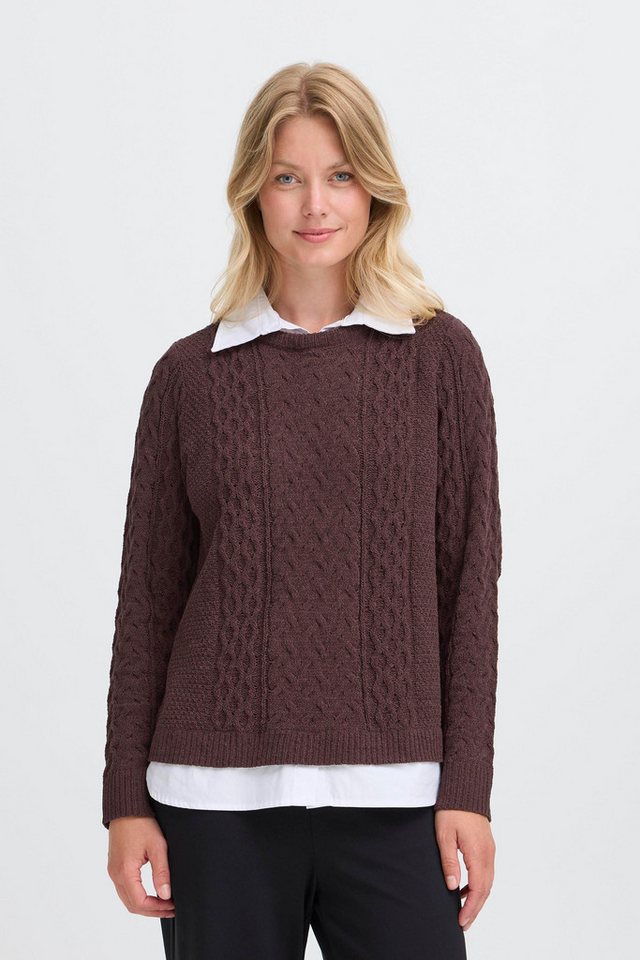 OXMO Strickpullover OXFSANVI PU 1 Modischer Strickpullover mit integrierter Bluse von OXMO
