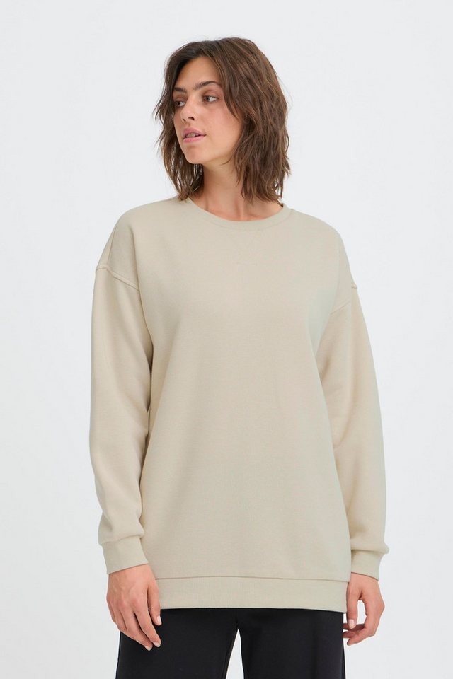 OXMO Sweatshirt OMHillary Modischer Rundhalspullover in längerem Schnitt von OXMO