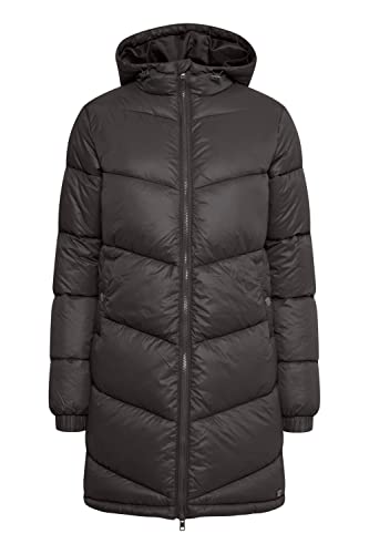 OXMO Tabata Damen Steppmantel Wintermantel Winterjacke gefüttert mit hochabschließendem Kragen, Größe:L, Farbe:Black (194007) von OXMO