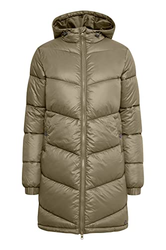 OXMO Tabata Damen Steppmantel Wintermantel Winterjacke gefüttert mit hochabschließendem Kragen, Größe:L, Farbe:Dusty Olive (180515) von OXMO