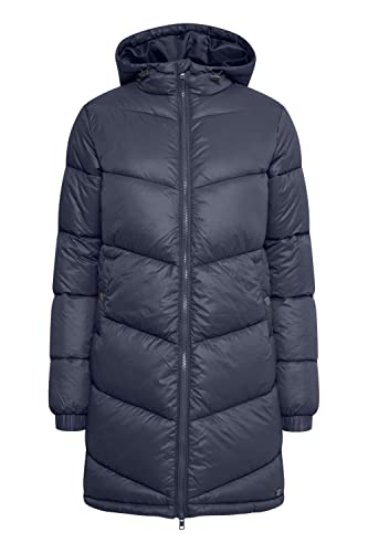 OXMO Tabata Damen Steppmantel Wintermantel Winterjacke gefüttert mit hochabschließendem Kragen, Größe:L, Farbe:Total Eclipse (194010) von OXMO