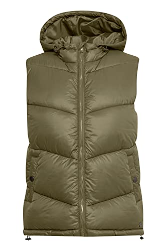 OXMO OXTabita Damen Weste Steppweste Outdoor Weste mit hochabschließendem Kragen gefüttert, Größe:XL, Farbe:Dusty Olive (180515) von OXMO