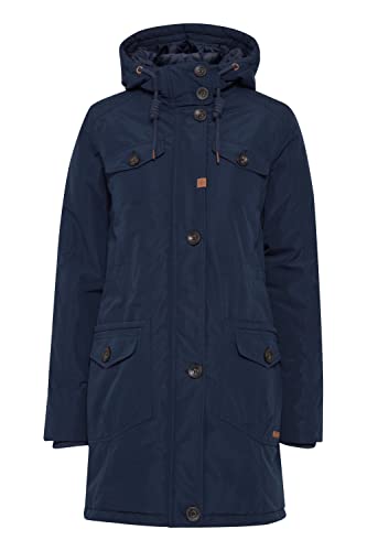 OXMO Tala Damen Wintermantel Parka Mantel gefüttert mit hochabschließendem Kragen, Größe:M, Farbe:Dress Blues (194024) von OXMO