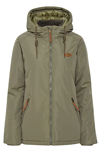 OXMO Tekla Damen Übergangsjacke Jacke gefüttert mit hochabschließendem Kragen, Größe:M, Farbe:Dusty Olive (180515) von OXMO