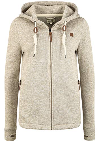 OXMO Thory Damen Fleecejacke Sweatjacke Jacke mit Kapuze, Größe:M, Farbe:Dune (795409) von OXMO