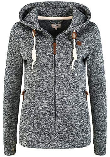 OXMO Thory Damen Fleecejacke Sweatjacke Jacke mit Kapuze, Größe:XS, Farbe:Dark Grey (792890) von OXMO