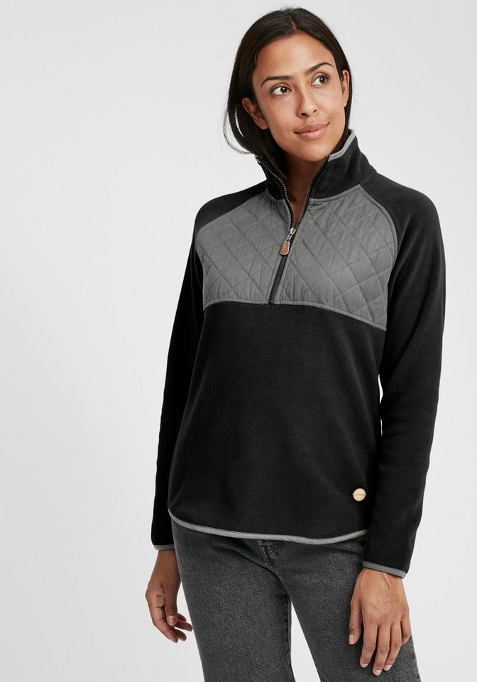 OXMO Sweatshirt OXMalita Fleece Troyer mit Stepp-Detail von OXMO