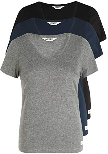 OXMO Vanni Damen T-Shirt Kurzarm Shirt 3er Pack, Größe:XS, Farbe:4 (7999916) von OXMO