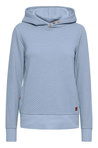 OXMO Vera Damen Kapuzenpullover Hoodie Pullover mit Kapuze, Größe:L, Farbe:Brunnera Blue (163922) von OXMO